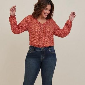 Torrid Georgette Pintuck Button-Front Blouse